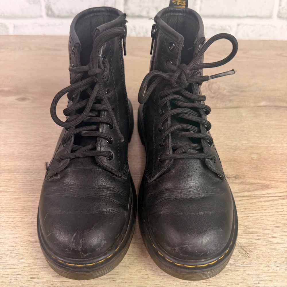 Dr Martens 1460 Side Zip Boot Black Kids Size 2 - Picture 4 of 7
